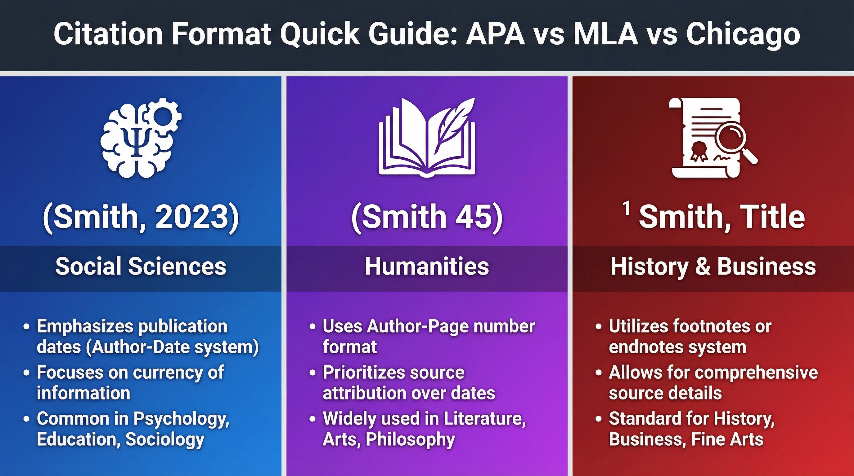 Student comparing different citation formats at desk with academic papers