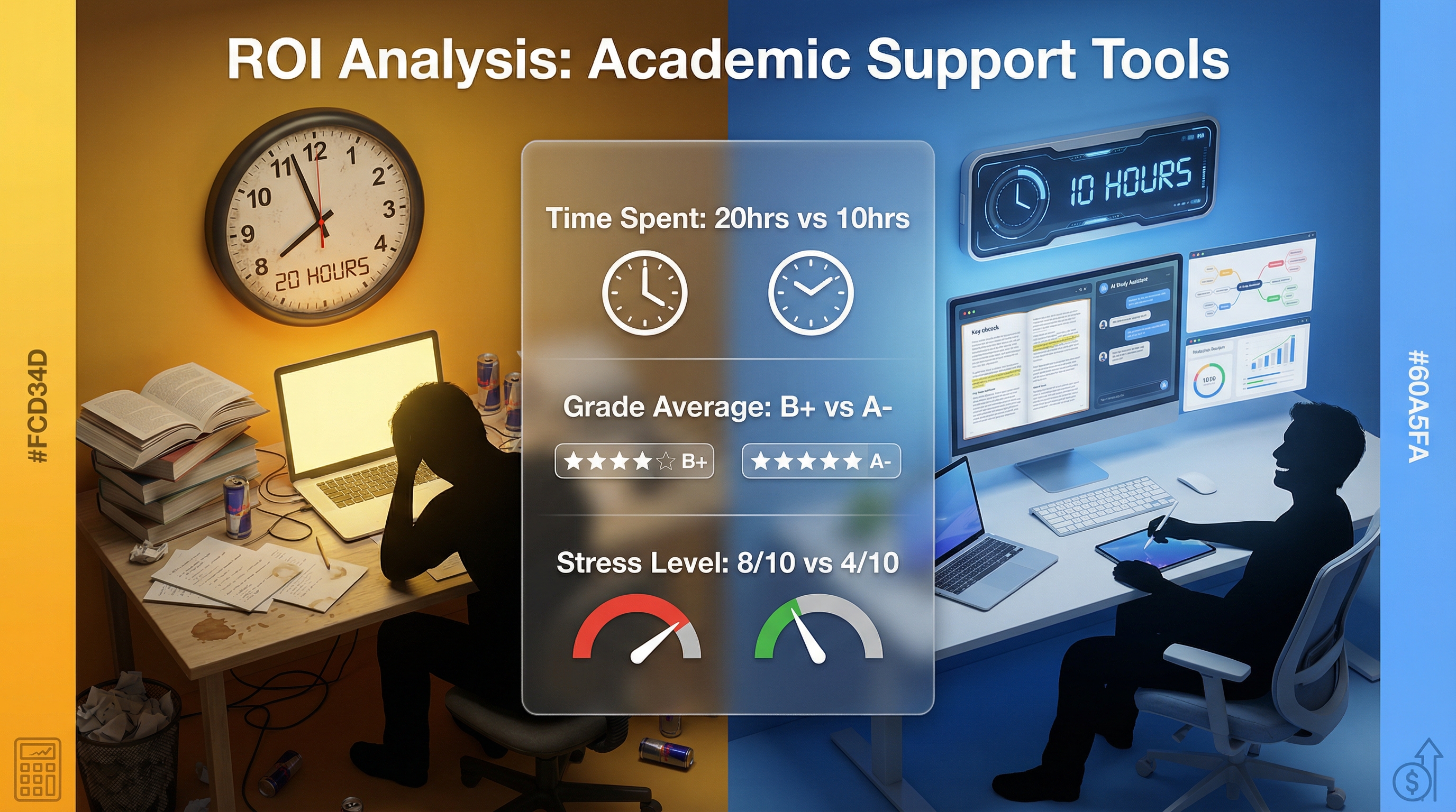 Student calculating time management and academic productivity with digital tools