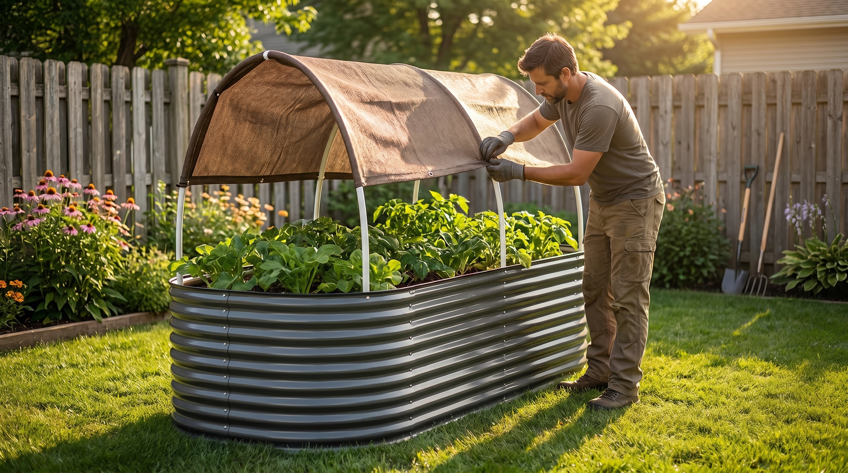 Summer garden bed care tips for preventing overheating in metal raised beds during hot weather