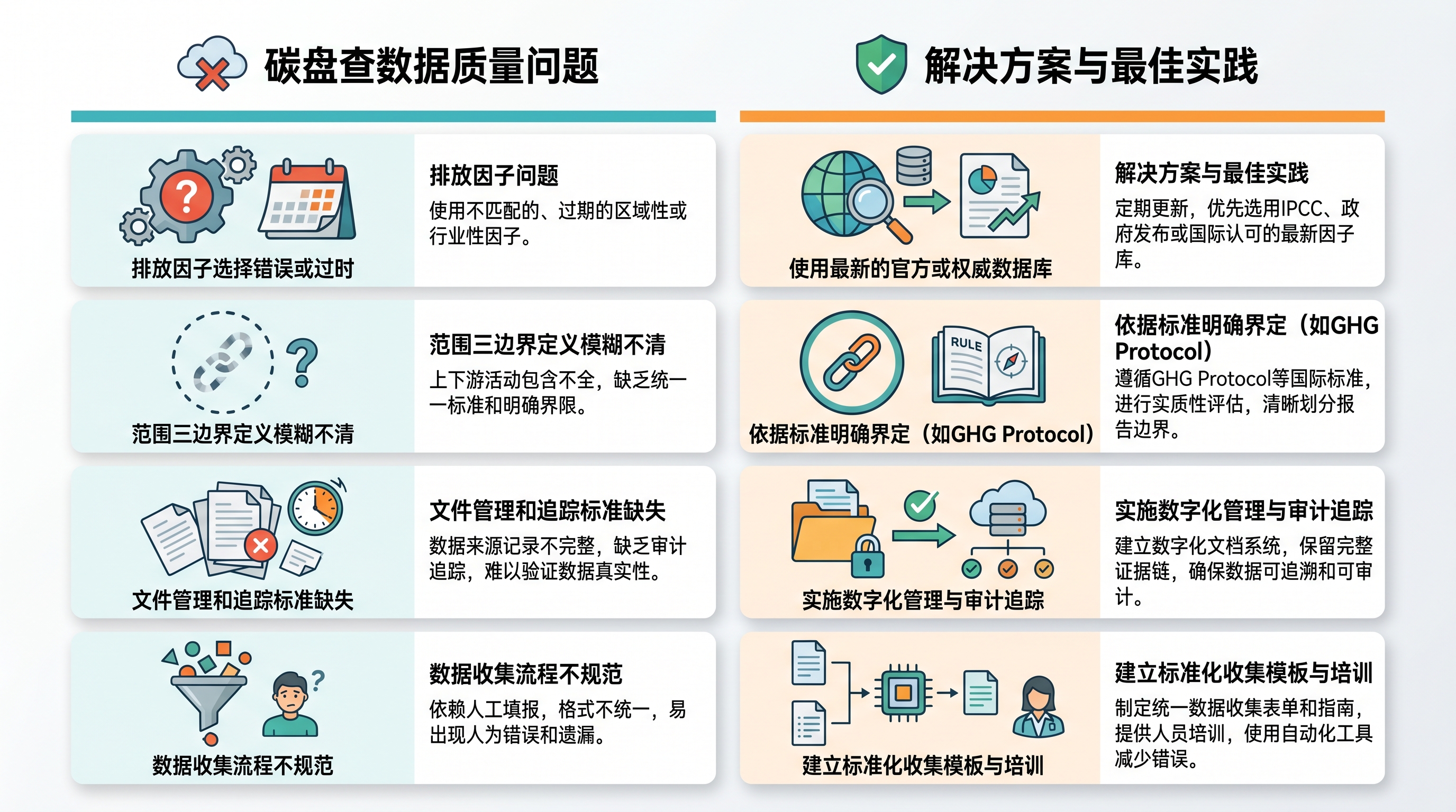 碳盘查数据质量控制常见问题与解决方案对照表