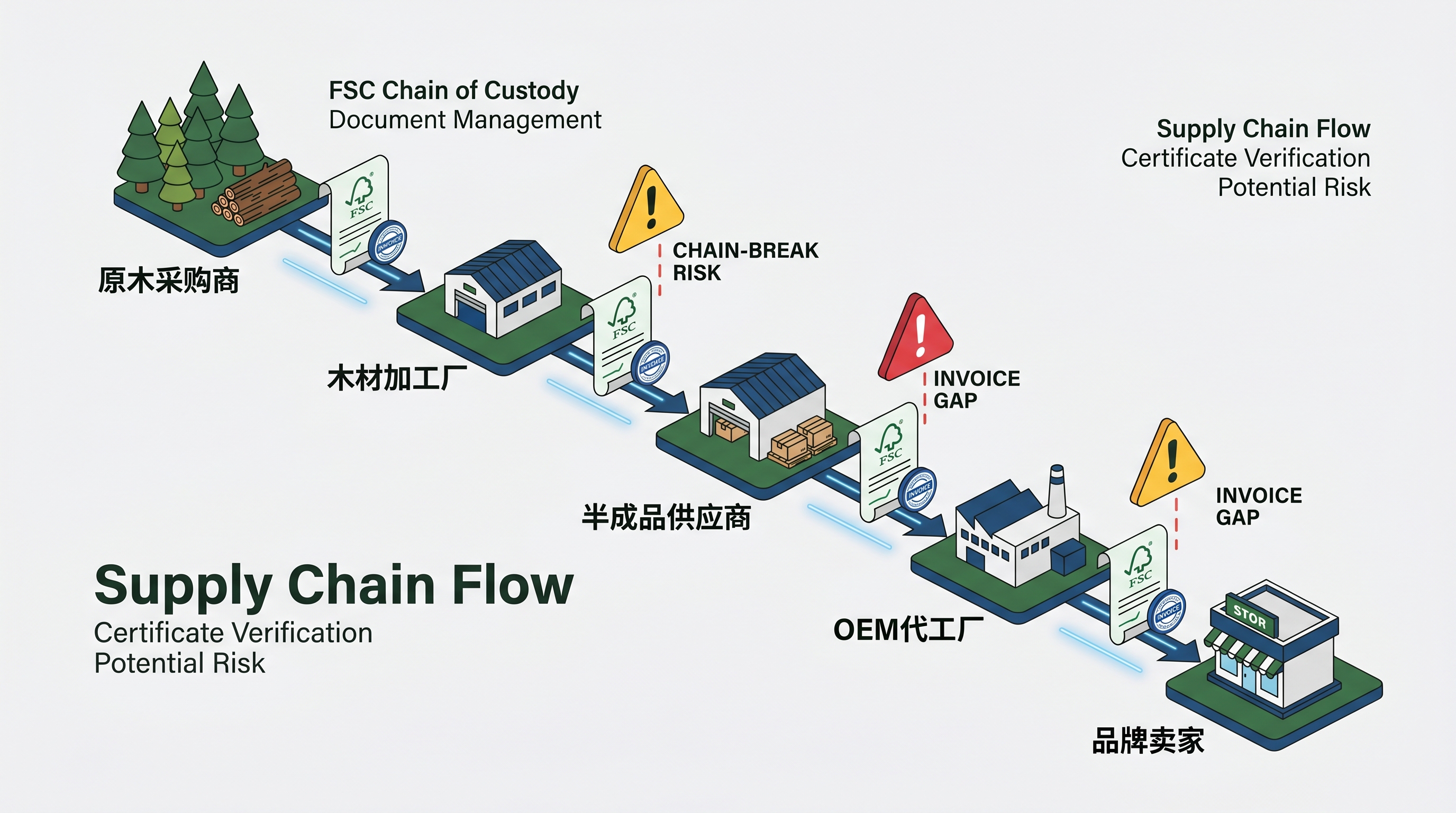 FSC追溯链断链防范与OEM卖家供应链文件管理策略全攻略