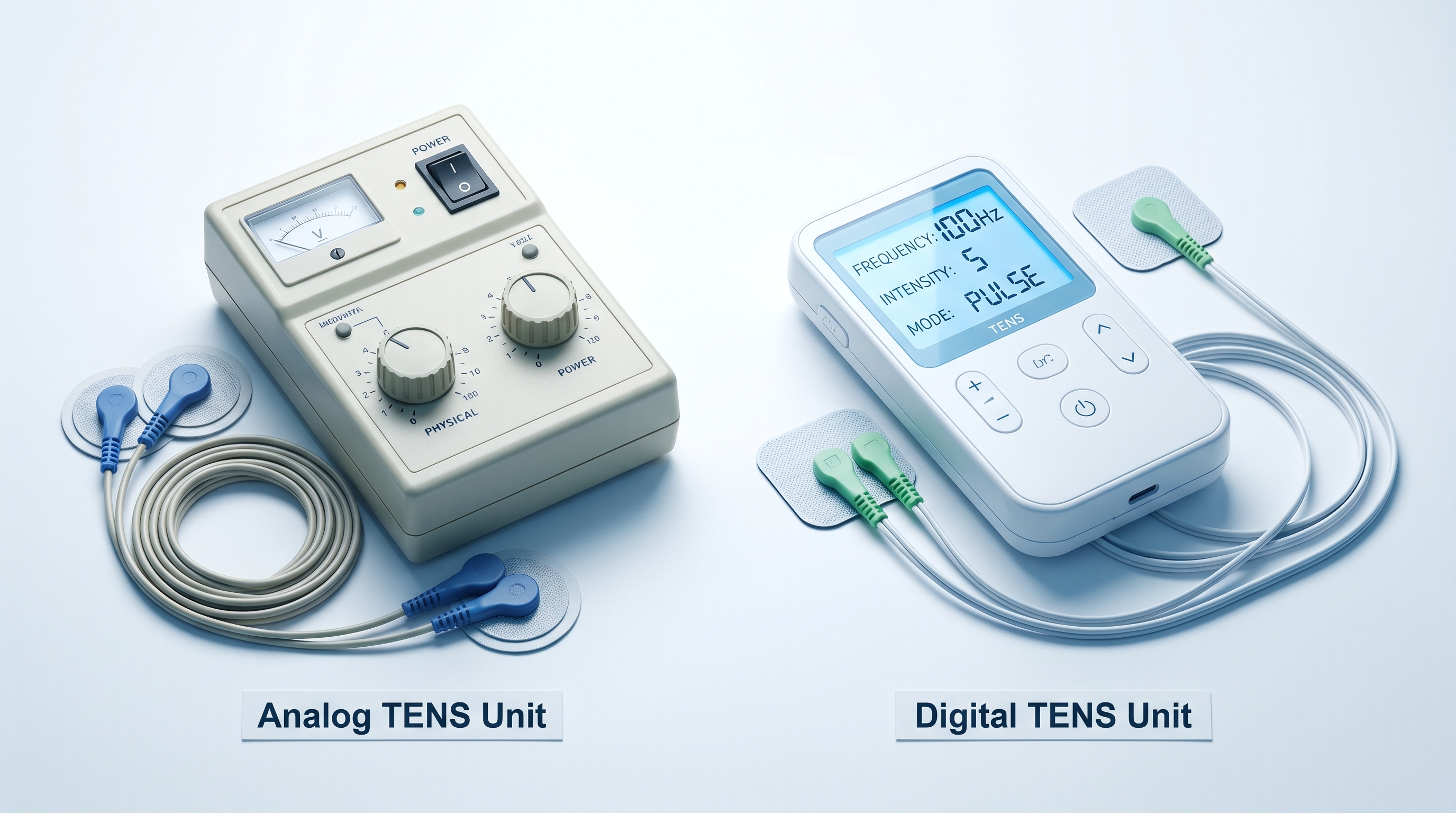 Analog vs Digital TENS Units comparison for home pain relief and muscle recovery