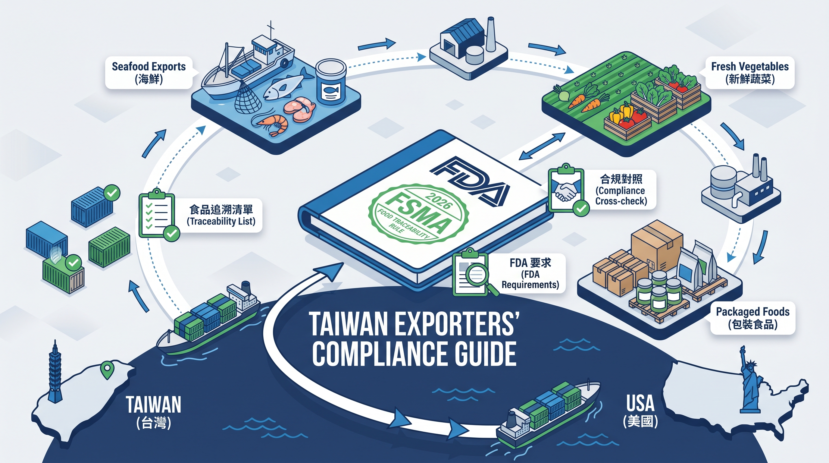 FSMA 食品追溯新法則 2026 更新出口商合規對照清單封面