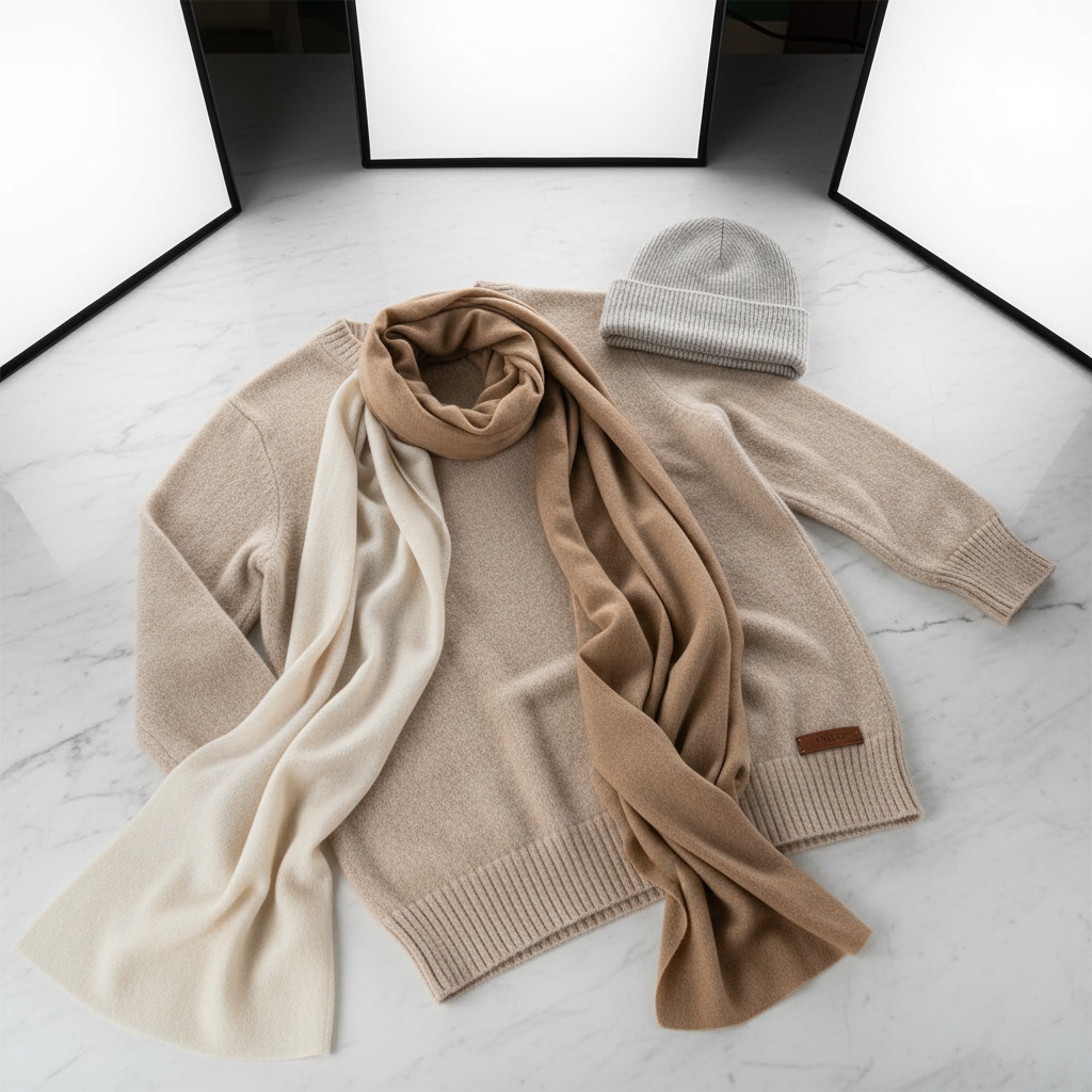 FINEAST cashmere fiber comparison showing natural vs processed quality