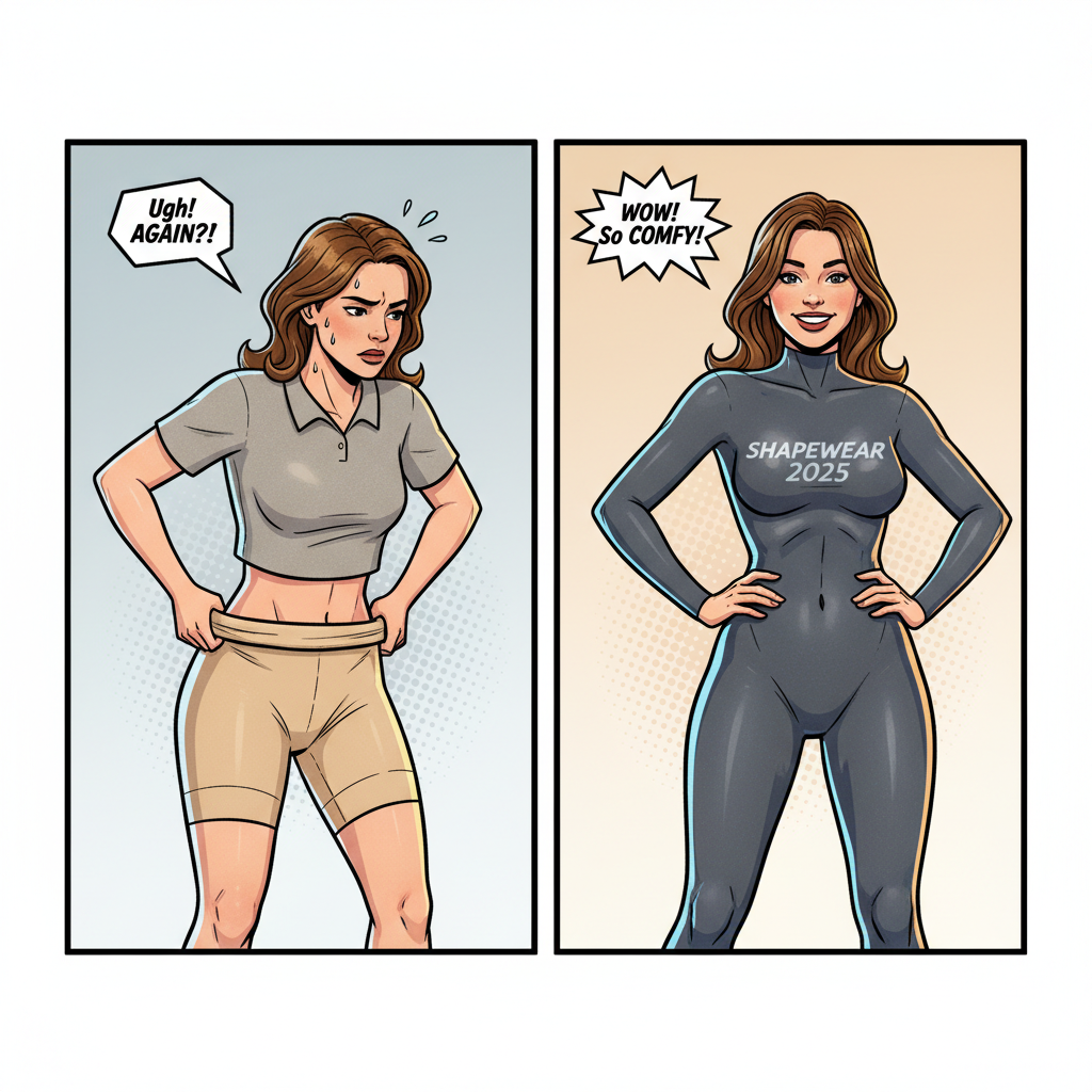 Comparison of three top-rated shapewear pieces showing fabric quality and construction details