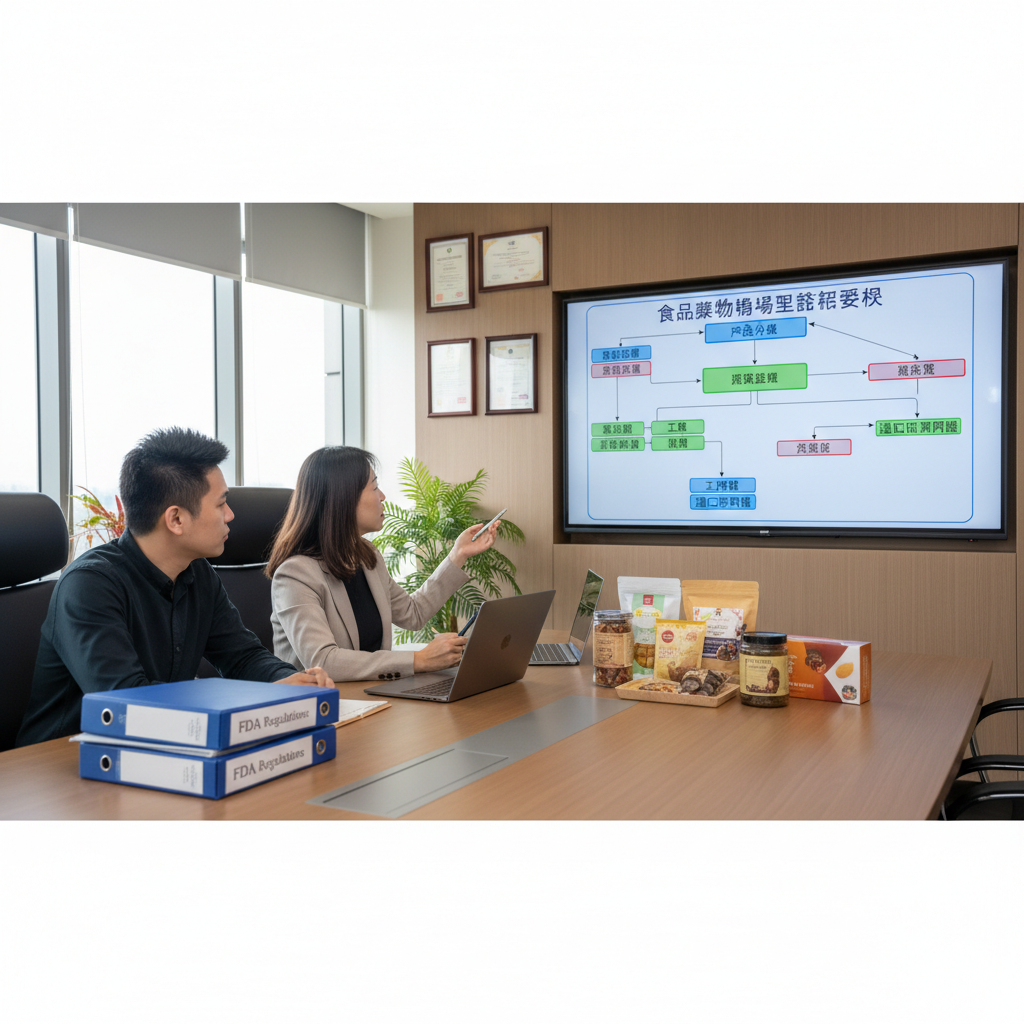 FDA食品註冊流程與責任分配示意圖