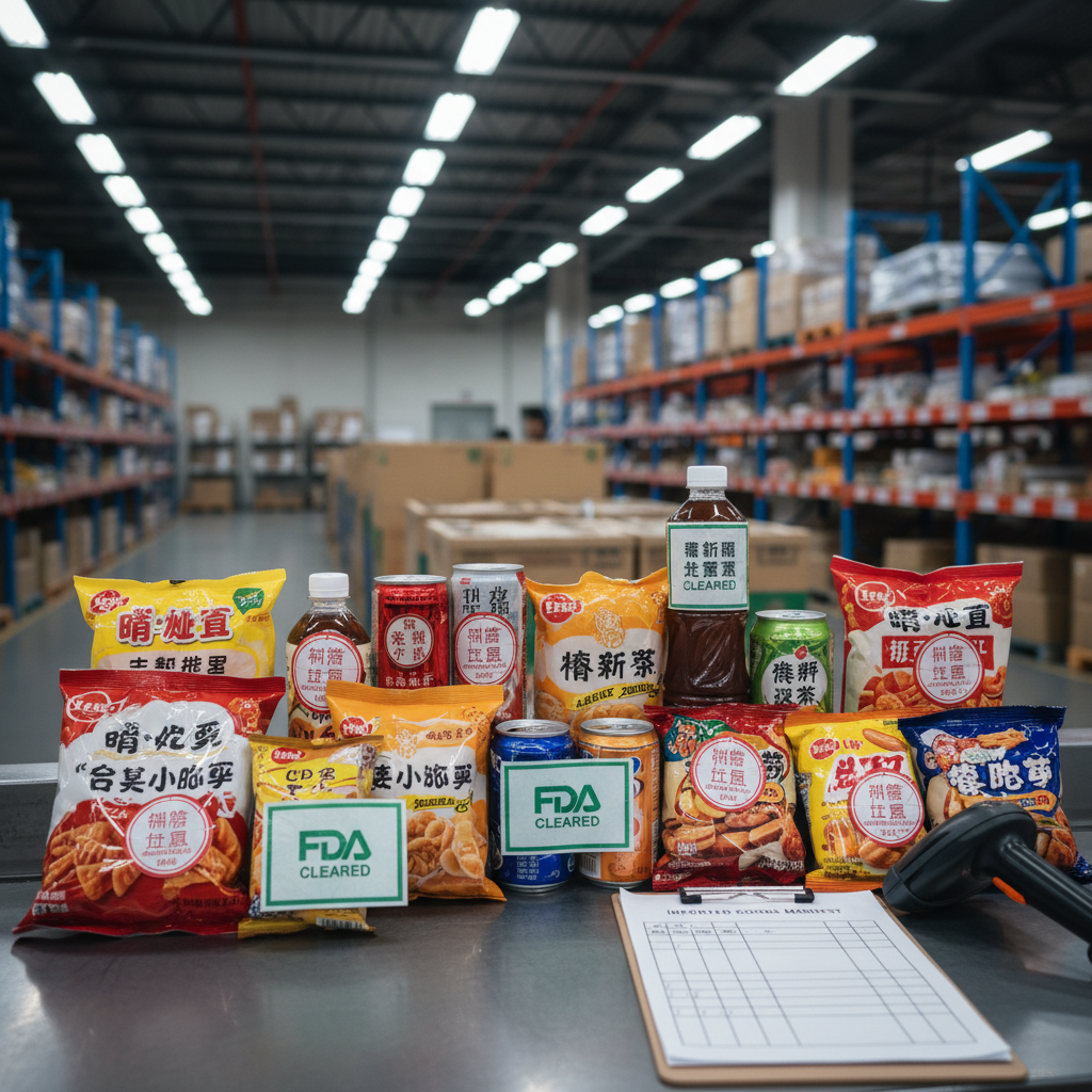 FDA食品查驗流程與風險點分布示意圖