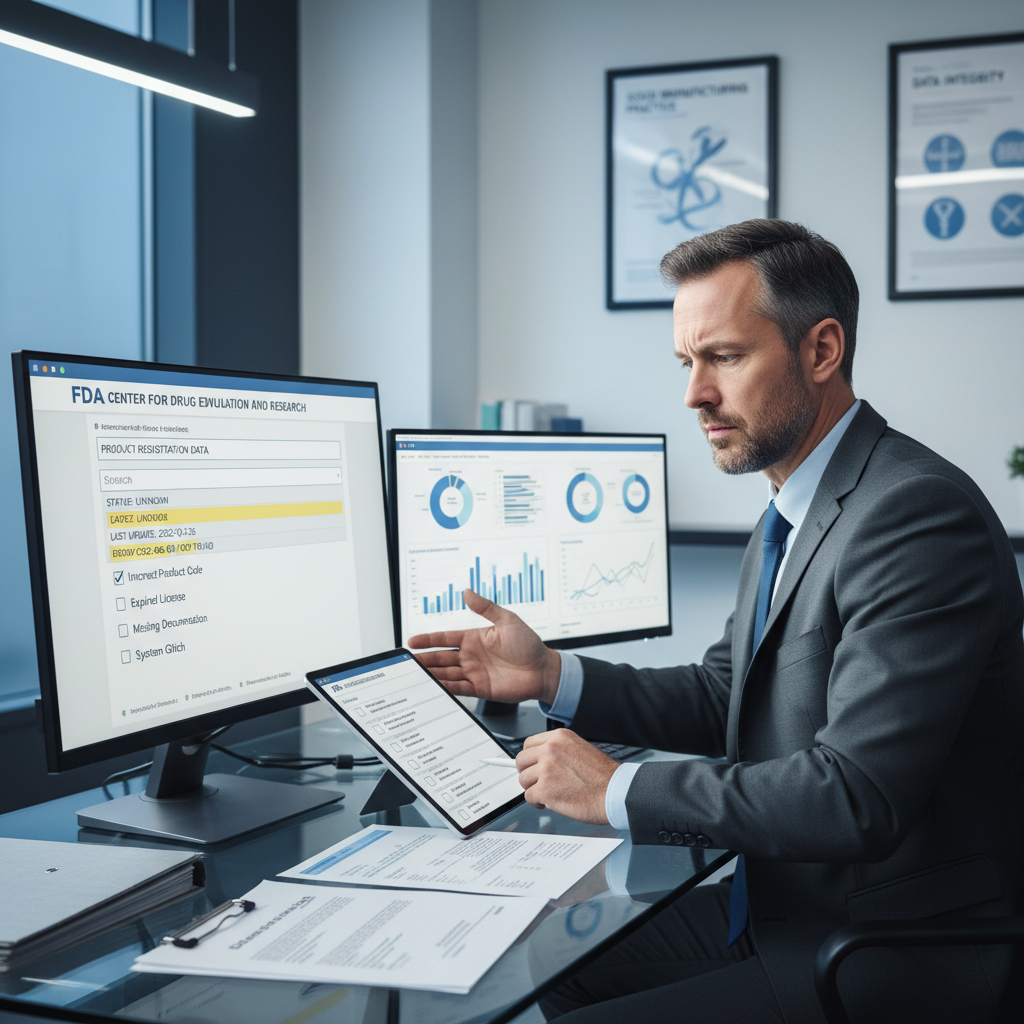 FDA食品設施註冊系統架構與查詢流程說明圖