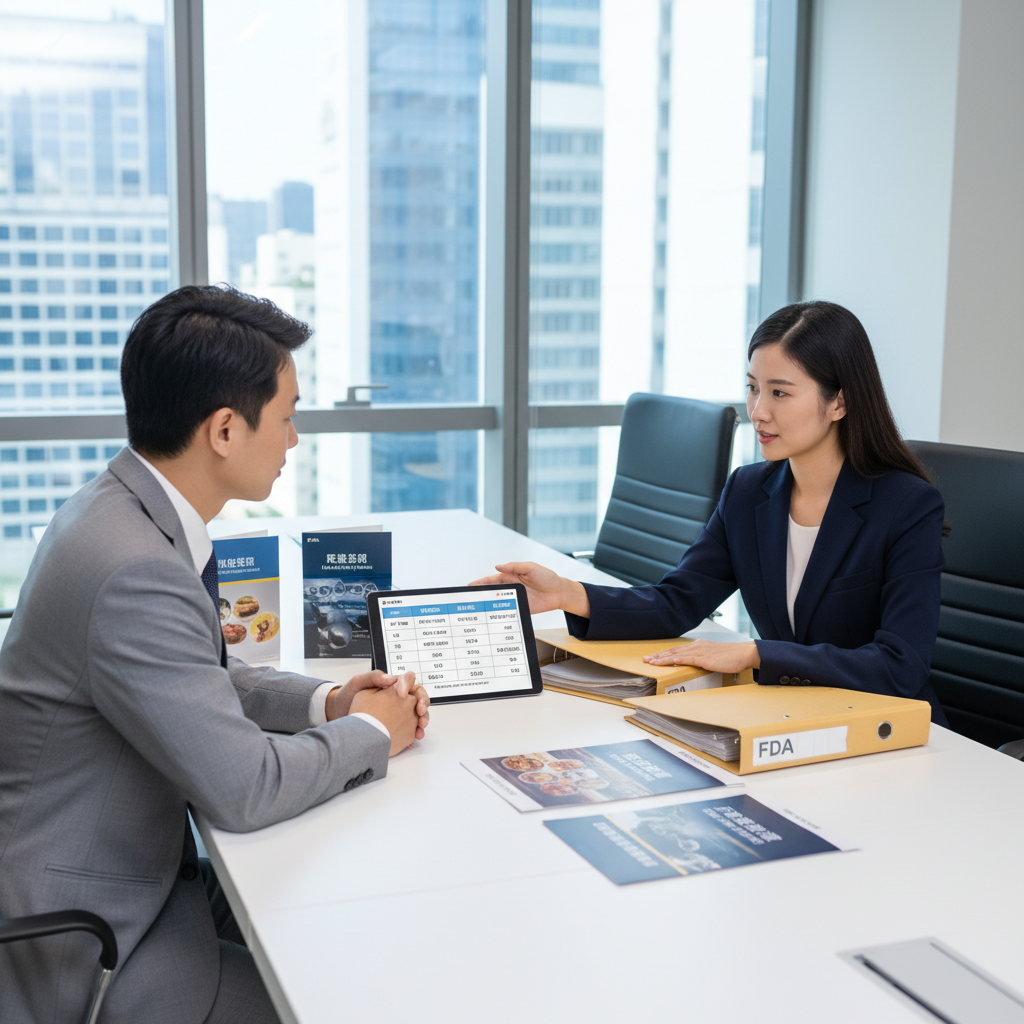 FDA食品註冊流程與費用結構示意圖